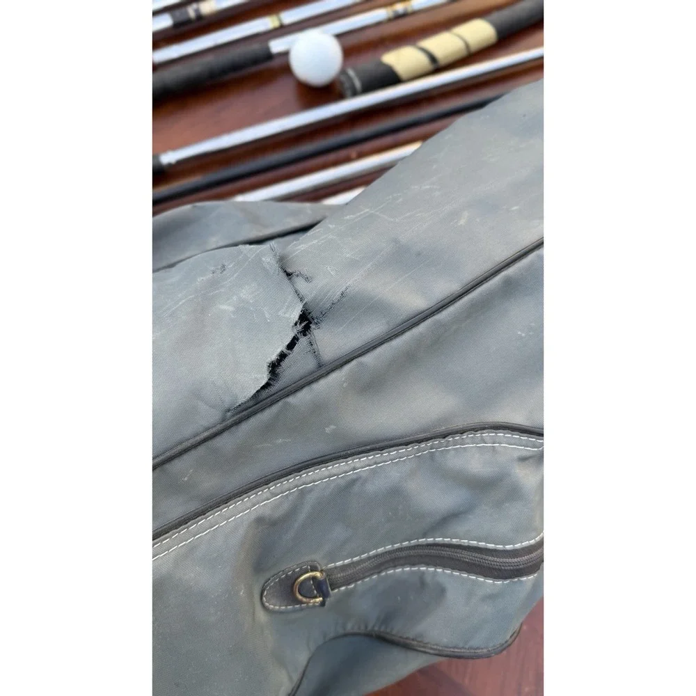 13 Golf Clubs Assorted Vintage Ron‎ Miller Pro Golf Bag 3-way Made In USA,